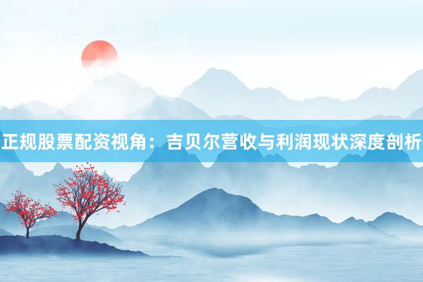 正规股票配资视角：吉贝尔营收与利润现状深度剖析