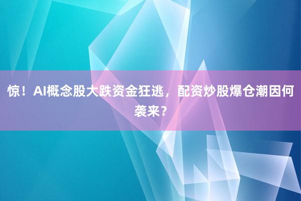 惊！AI概念股大跌资金狂逃，配资炒股爆仓潮因何袭来？