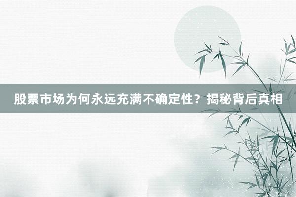 股票市场为何永远充满不确定性？揭秘背后真相
