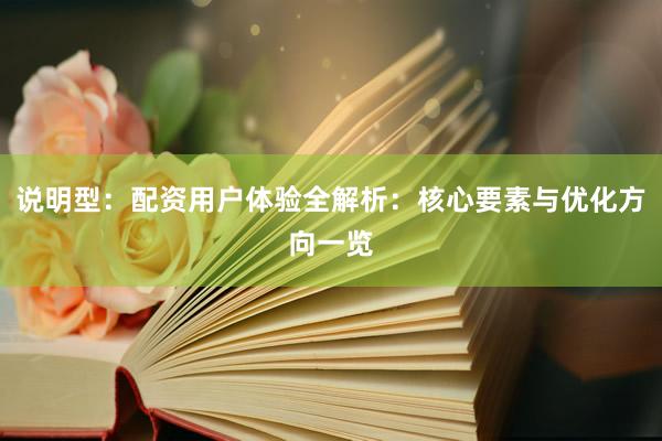说明型：配资用户体验全解析：核心要素与优化方向一览