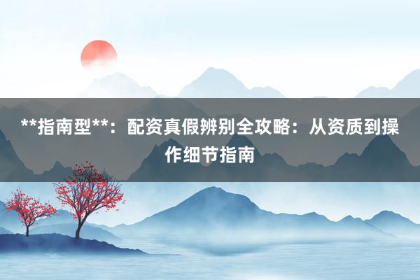 **指南型**：配资真假辨别全攻略：从资质到操作细节指南