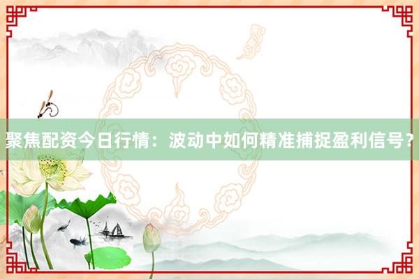 聚焦配资今日行情：波动中如何精准捕捉盈利信号？