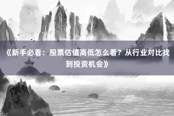 《新手必看：股票估值高低怎么看？从行业对比找到投资机会》