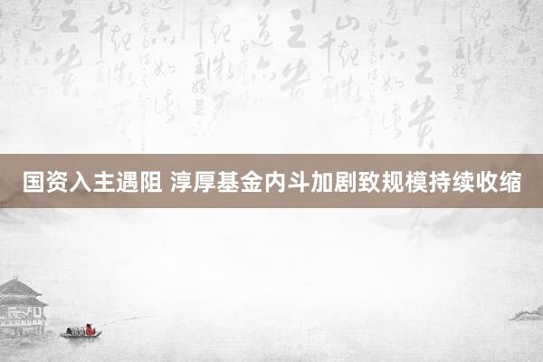 国资入主遇阻 淳厚基金内斗加剧致规模持续收缩