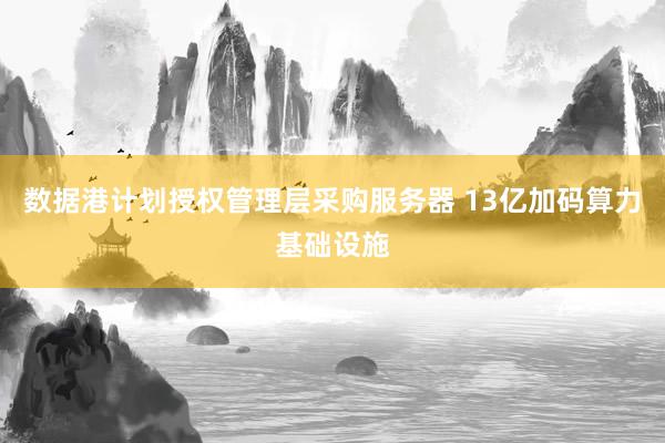 数据港计划授权管理层采购服务器 13亿加码算力基础设施