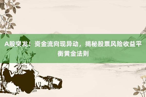 A股突发！资金流向现异动，揭秘股票风险收益平衡黄金法则