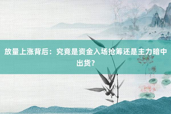 放量上涨背后：究竟是资金入场抢筹还是主力暗中出货？